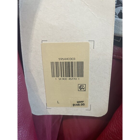 NWT-MSRP $148: Levi’s Red, Fully Lined, Leather Look & Feel, Woman’s Jacket. LG - Picture 3 of 9